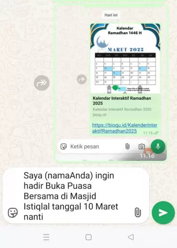 Respon jawaban dari Undangan agenda kalendar